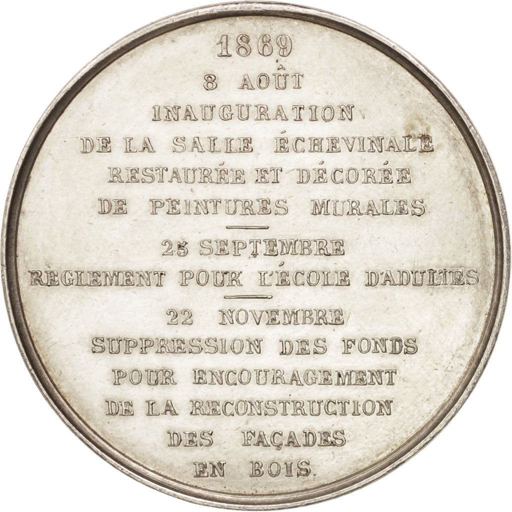Belgium, Token, Trades, Ypres, Jeton de présence, 1869, AU(55-58), Silver