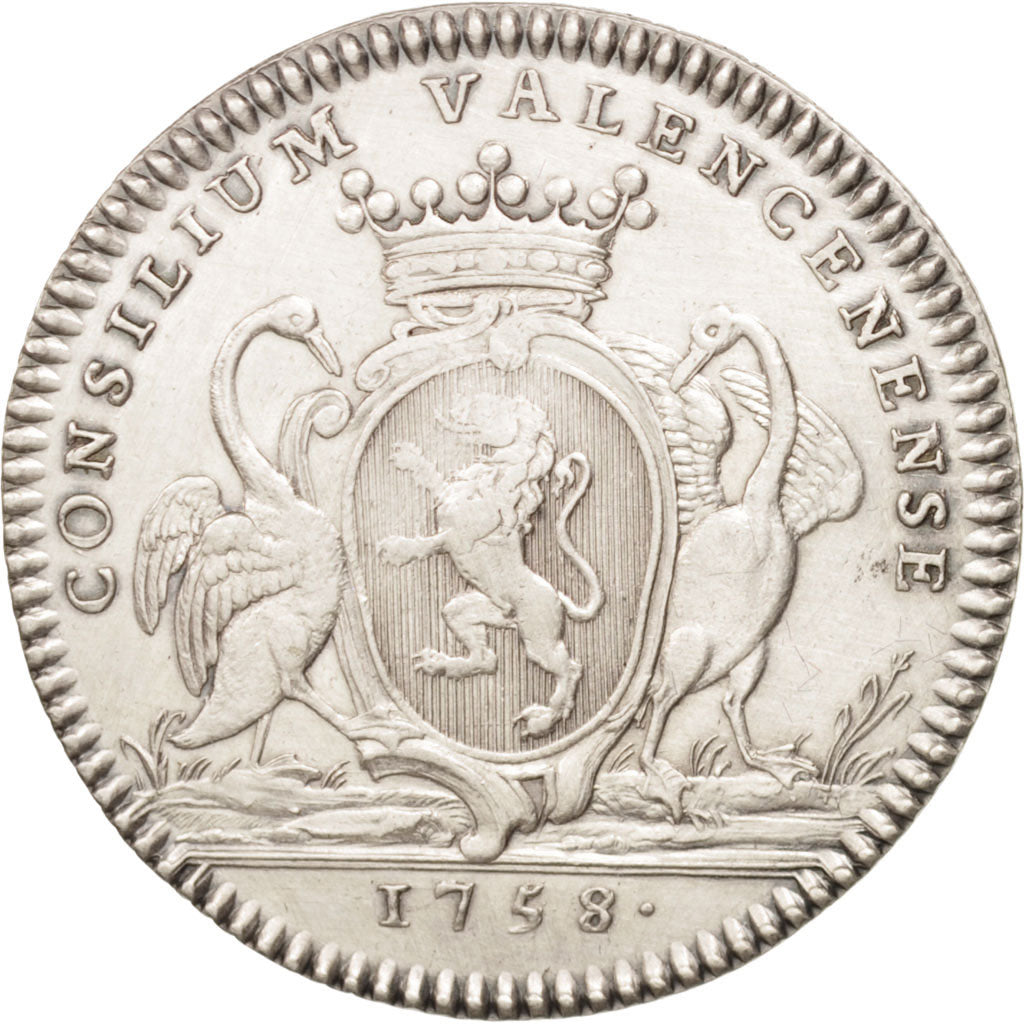 France, Jeton, Royal, Valenciennes, Magistrat, Louis XV, 1758, Röettiers, TTB+