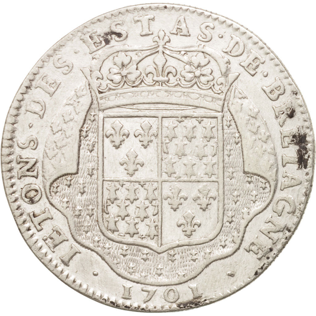 Francia, Token, Royal, États de Bretagne, Nantes, Louis XIV, 1701, Röettiers