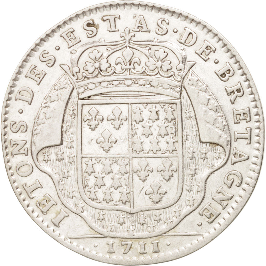 France, Jeton, Royal, États de Bretagne, Dinan, Louis XIV, 1711, Thomas