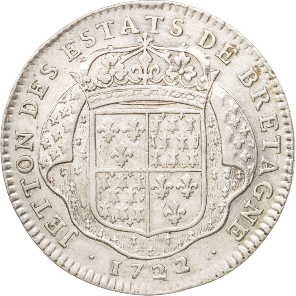 France, Token, Royal, États de Bretagne, Nantes, Louis XV, 1722, Röettiers