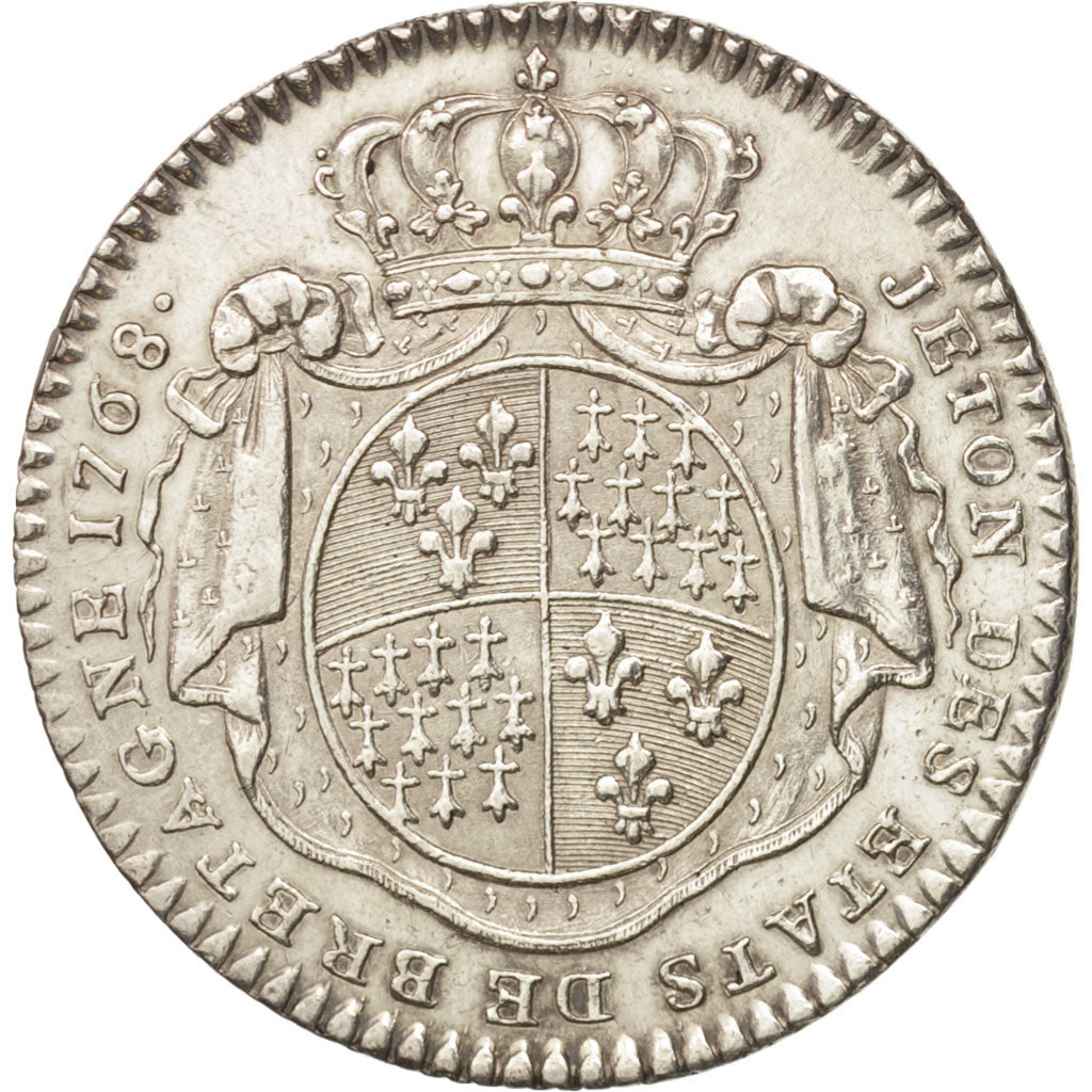 France, Royal, États de Bretagne, Rennes, Louis XV, 1768, Röettiers, Token