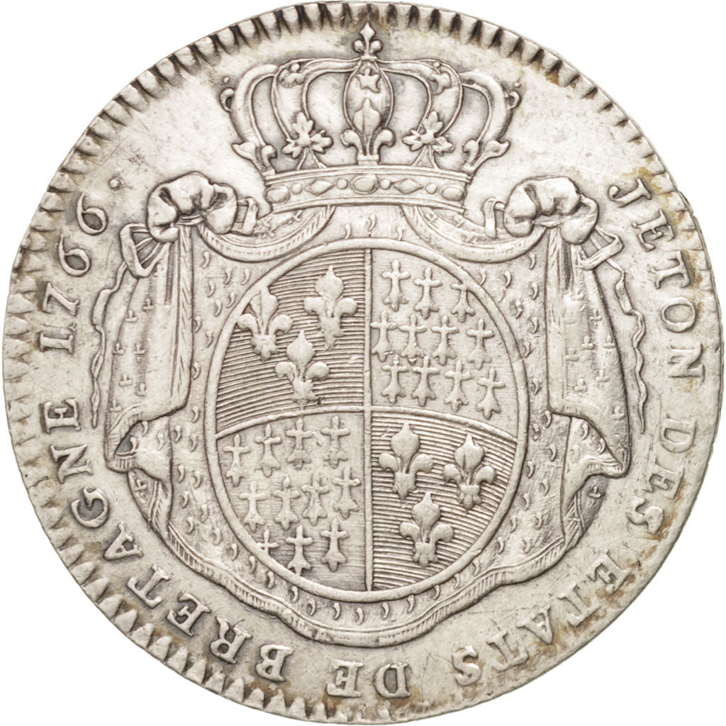 Francia, Token, Royal, États de Bretagne, Rennes, Louis XV, 1766, Röettiers