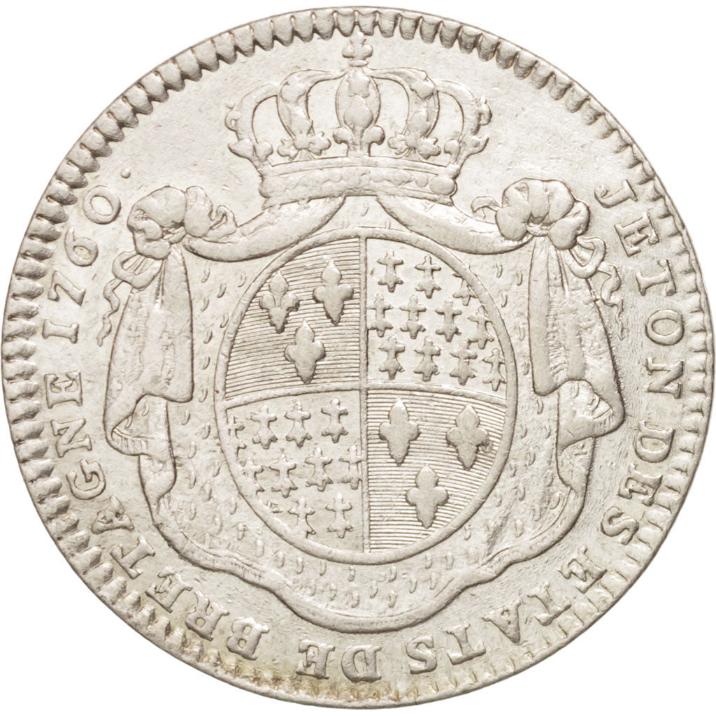 France, Royal, États de Bretagne, Nantes, Louis XV, 1760, Röettiers, Token