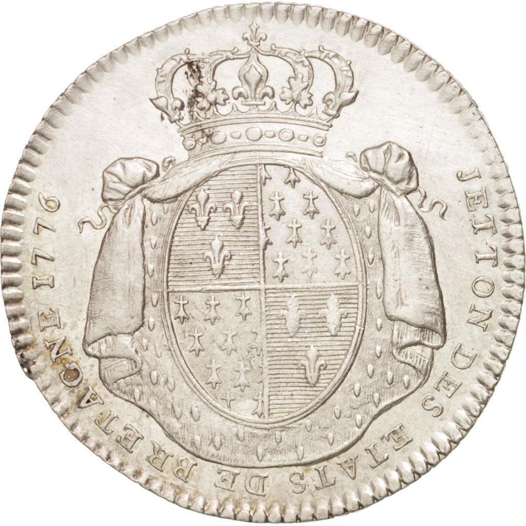 France, Royal, États de Bretagne, Rennes, Louis XVI, 1776, Duvivier, Token