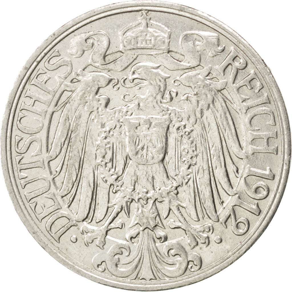 Coin, GERMANY - EMPIRE, Wilhelm II, 25 Pfennig, 1912, Berlin, AU(55-58), Nickel
