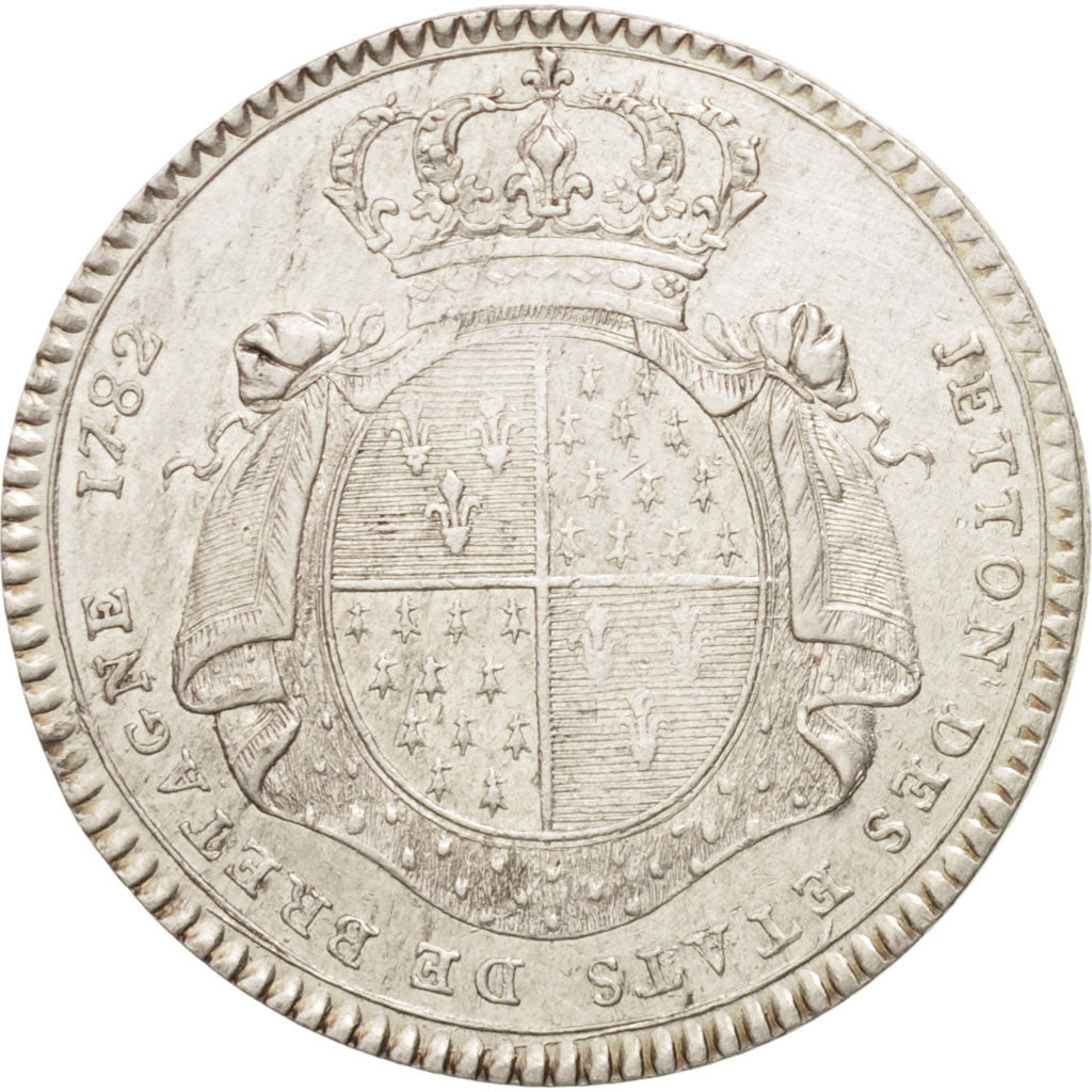 Francia, Token, Royal, États de Bretagne, Rennes, Louis XVI, 1782, Duvivier