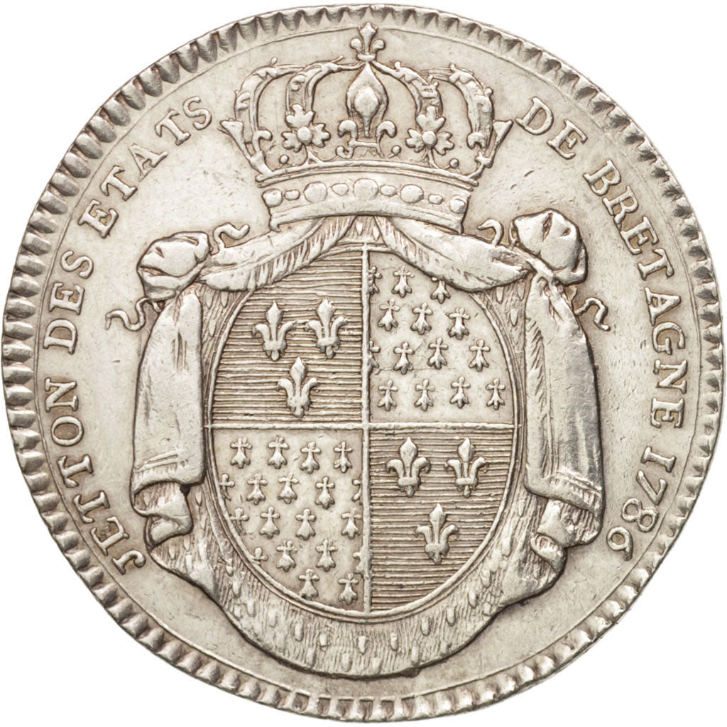 France, Token, Royal, États de Bretagne, Rennes, Louis XVI, 1786, Duvivier
