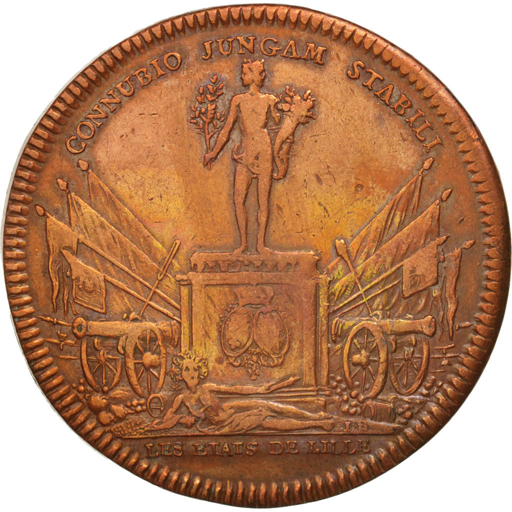 France, Token, Royal, États de Lille, Louis XV, EF(40-45), Copper