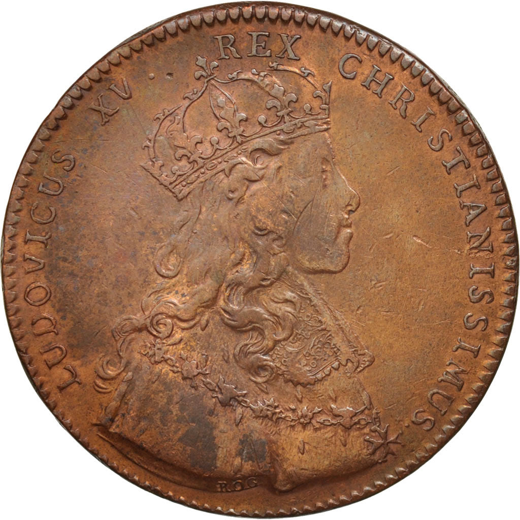 France, Token, Royal, États de Lille, Louis XV, EF(40-45), Copper