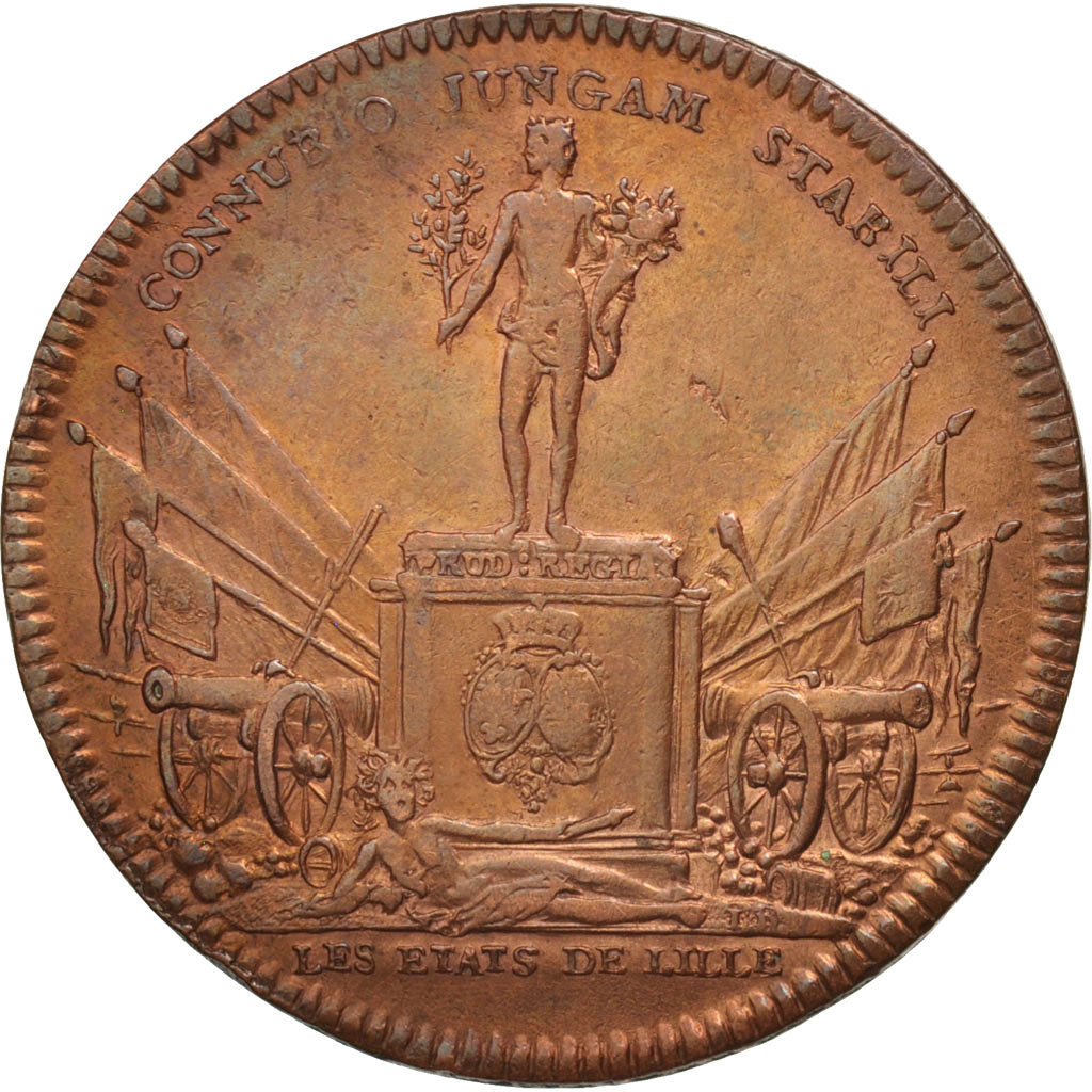 France, Token, Royal, États de Lille, Louis XV, EF(40-45), Copper