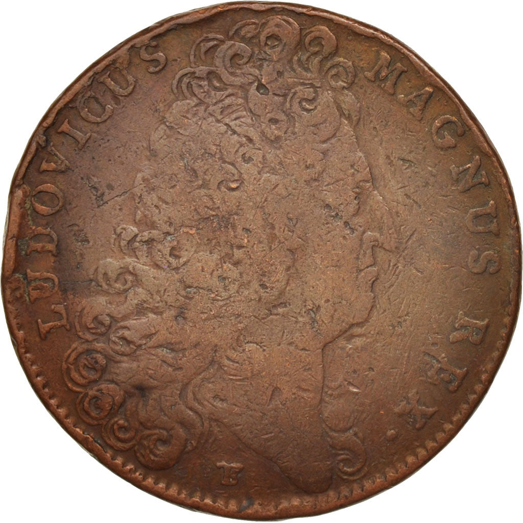 France, Royal, États de Lille, Louis XIV, 1713, Token, VF(20-25), Copper