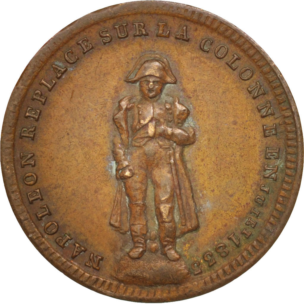 France, Token, token count, La Colonne Vendôme, 1833, EF(40-45), Copper
