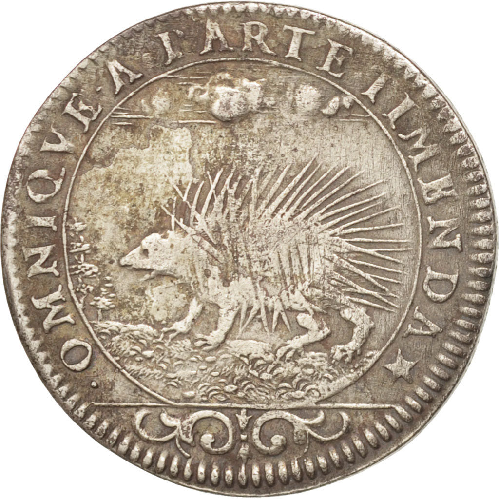 Francia, Token, Royal, Jeton au porc-épic, Louis XIV, MBC, Cobre