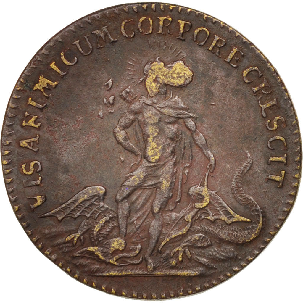 France, Token, Royal, Progrès du Roi, Louis XV, EF(40-45), Copper