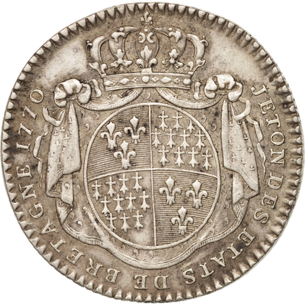 France, Royal, États de Bretagne, Rennes, Louis XV, 1770, Token, AU(55-58)