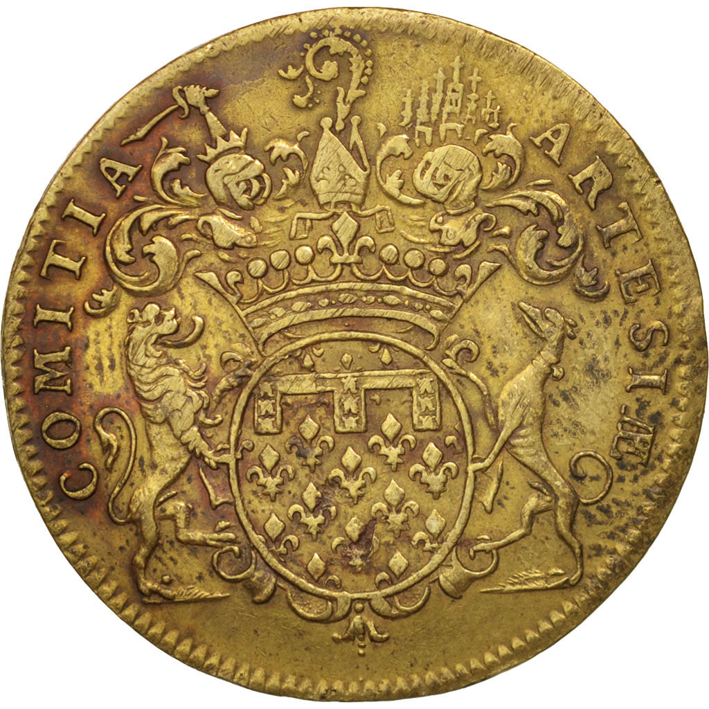 France, Jeton, Royal, États d'Artois, Louis XV, Röettiers, TTB, Laiton