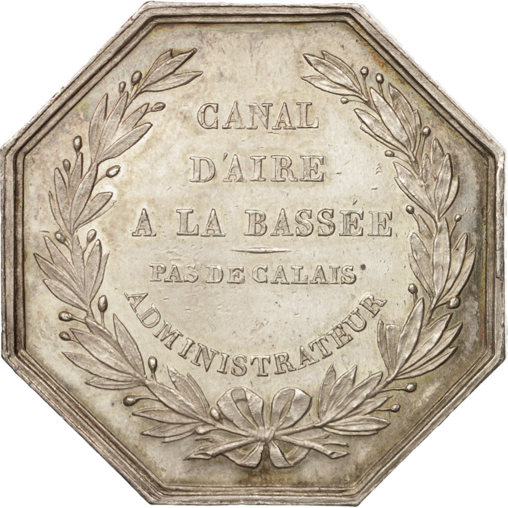 Belgien, Token, The Boats, Canal d'Aire à La Bassée, 1825, Borrel, UNZ, Silber