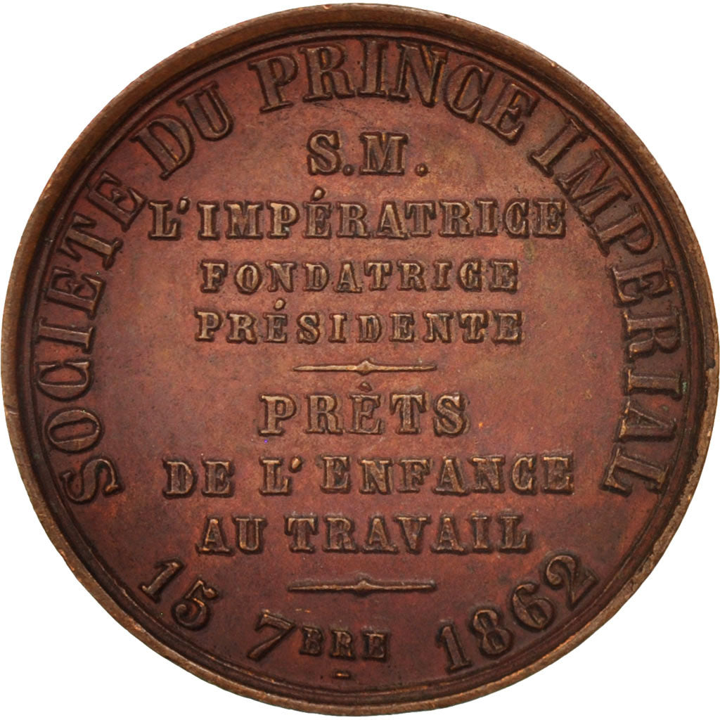 France, Jeton, Insurance, Société du Prince Impérial, 1862, Stern, AU(50-53)
