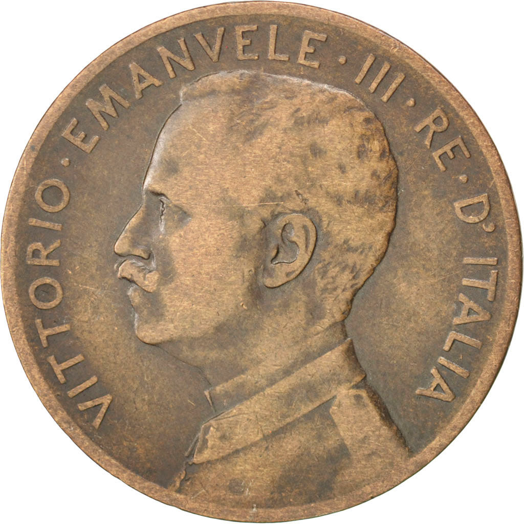 ITALY, 5 Centesimi, 1908, Rome, KM #42, VF(20-25), Bronze, 25, 4.67
