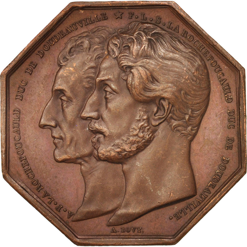 France, Insurance, La Concorde, 1842, Bovy, Token, AU(50-53), Copper, 35