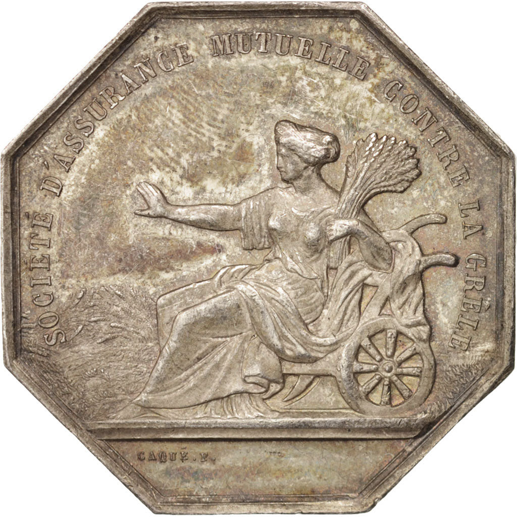 France, Token, Insurance, Société d'assurance mutuelle contre la grèle, 1854