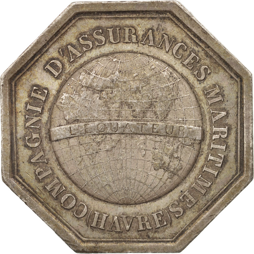France, Token, Insurance, Compagnie d'assurances maritimes du Hâvre, 1860