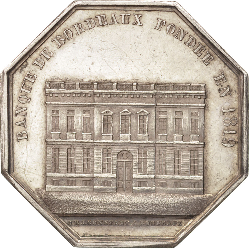 France, Bank, Banque de Bordeaux, 1819, Constant, Token, MS(60-62), Silver, 34