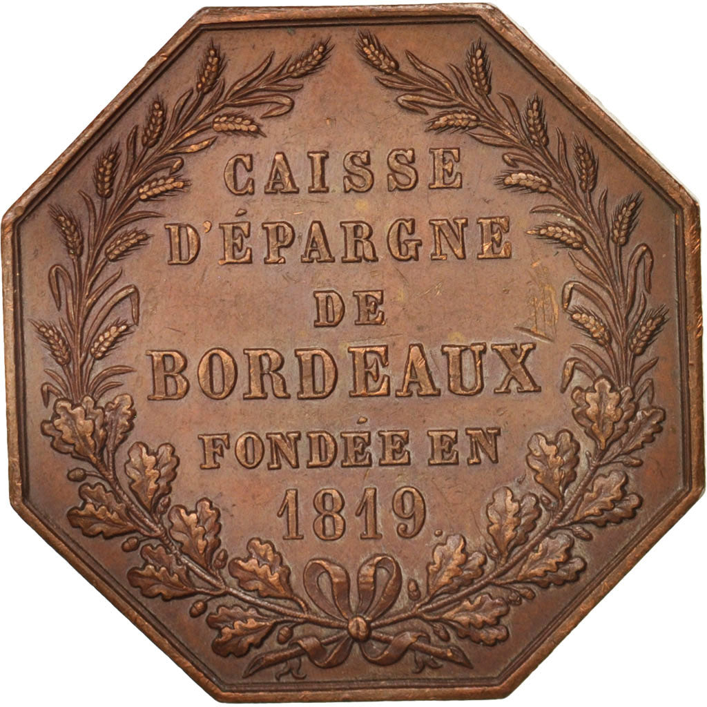France, Savings Bank, Caisse d'Épargne de Bordeaux, 1819, Stern, Token
