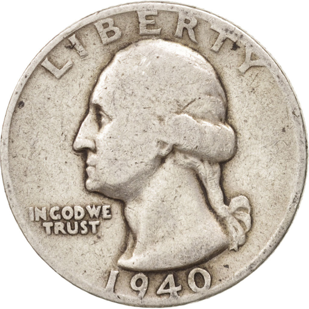 United States, Washington Quarter, Quarter, 1940, U.S. Mint, San Francisco