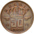 Moneta, Belgia, Baudouin I, 50 Centimes, 1977, Brussels, AU(50-53), Bronze