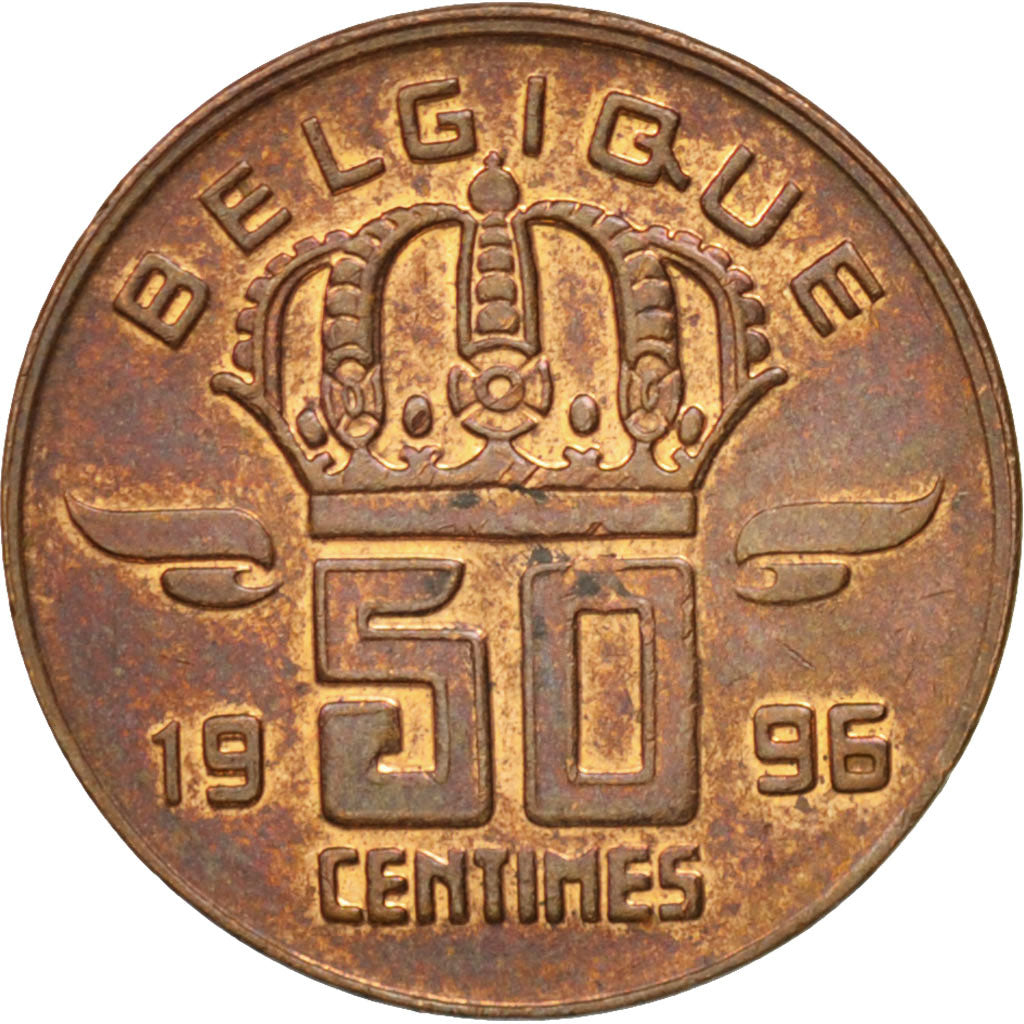 Moneta, Belgia, Baudouin I, 50 Centimes, 1996, MS(60-62), Bronze, KM:148.1
