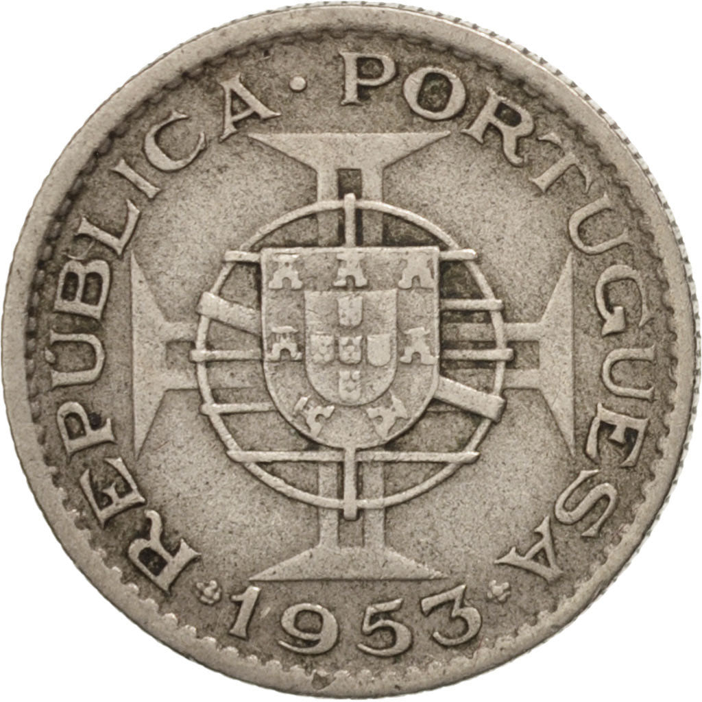 Coin, Angola, 2-1/2 Escudos, 1953, EF(40-45), Copper-nickel, KM:77