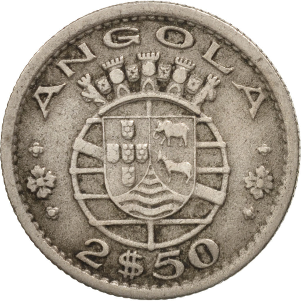 Coin, Angola, 2-1/2 Escudos, 1953, EF(40-45), Copper-nickel, KM:77