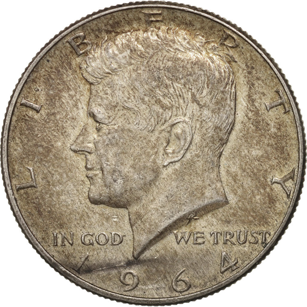 Coin, United States, Kennedy Half Dollar, Half Dollar, 1964, U.S. Mint, Denver