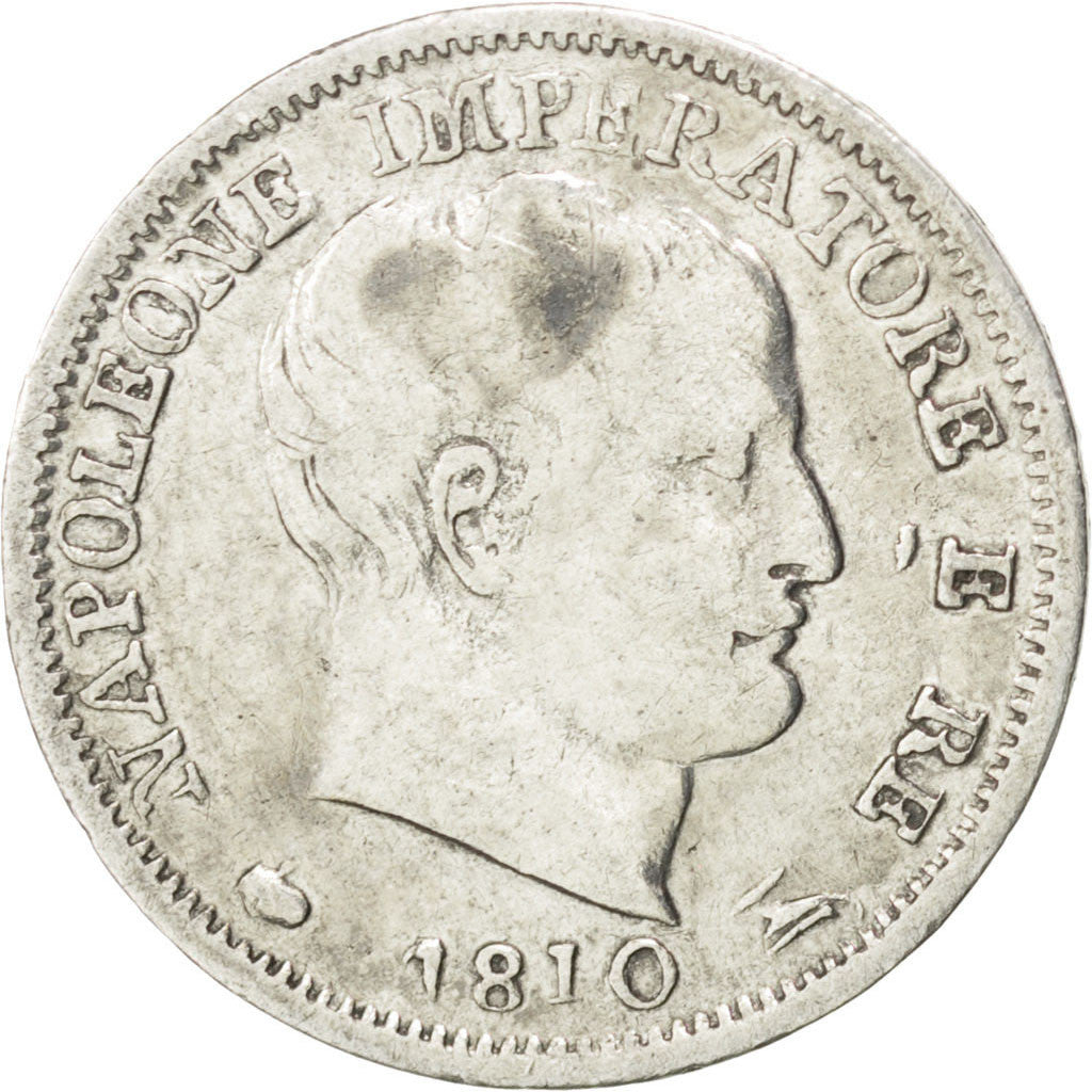 ITALIAN STATES, 5 Soldi, 1810, Milan, KM #5.1, EF(40-45), Silver, 1.22