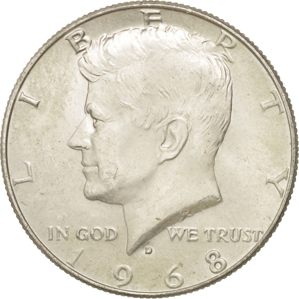 Coin, United States, Kennedy Half Dollar, Half Dollar, 1968, U.S. Mint, Denver