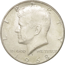 Coin, United States, Kennedy Half Dollar, Half Dollar, 1968, U.S. Mint, Denver