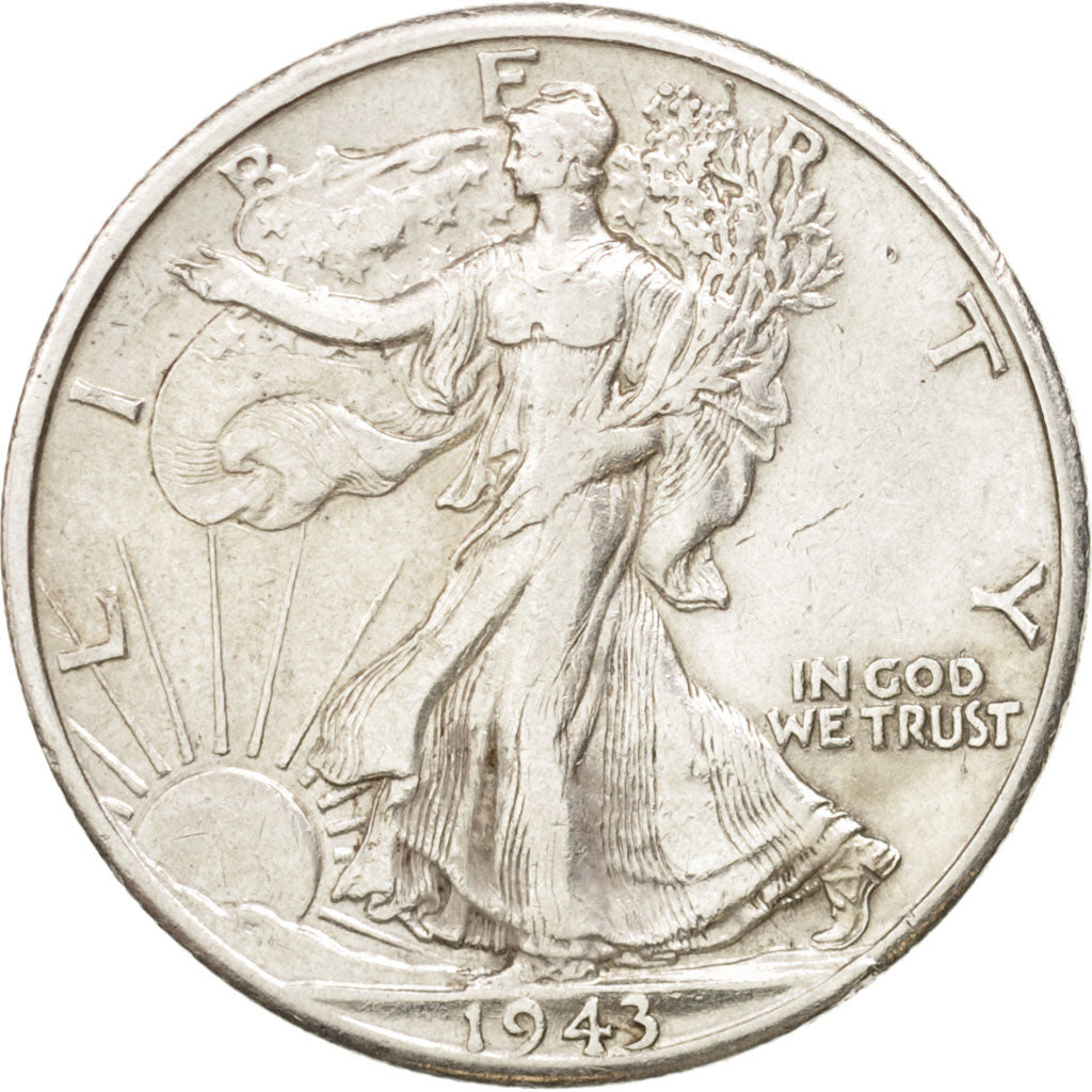 United States, Walking Liberty Half Dollar, Half Dollar, 1943, U.S. Mint, Denver