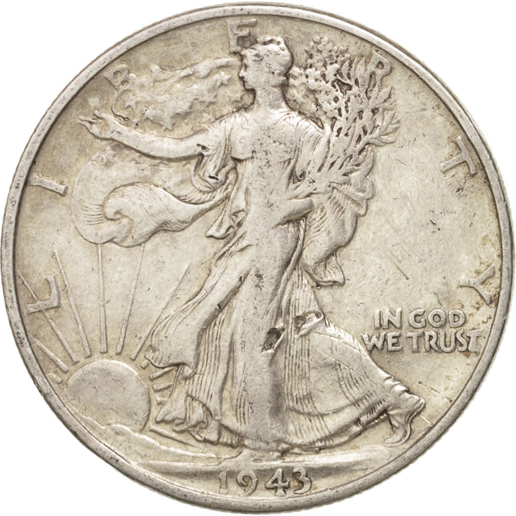 United States, Walking Liberty Half Dollar, Half Dollar, 1943, U.S. Mint