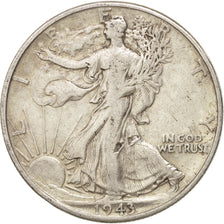 United States, Walking Liberty Half Dollar, Half Dollar, 1943, U.S. Mint