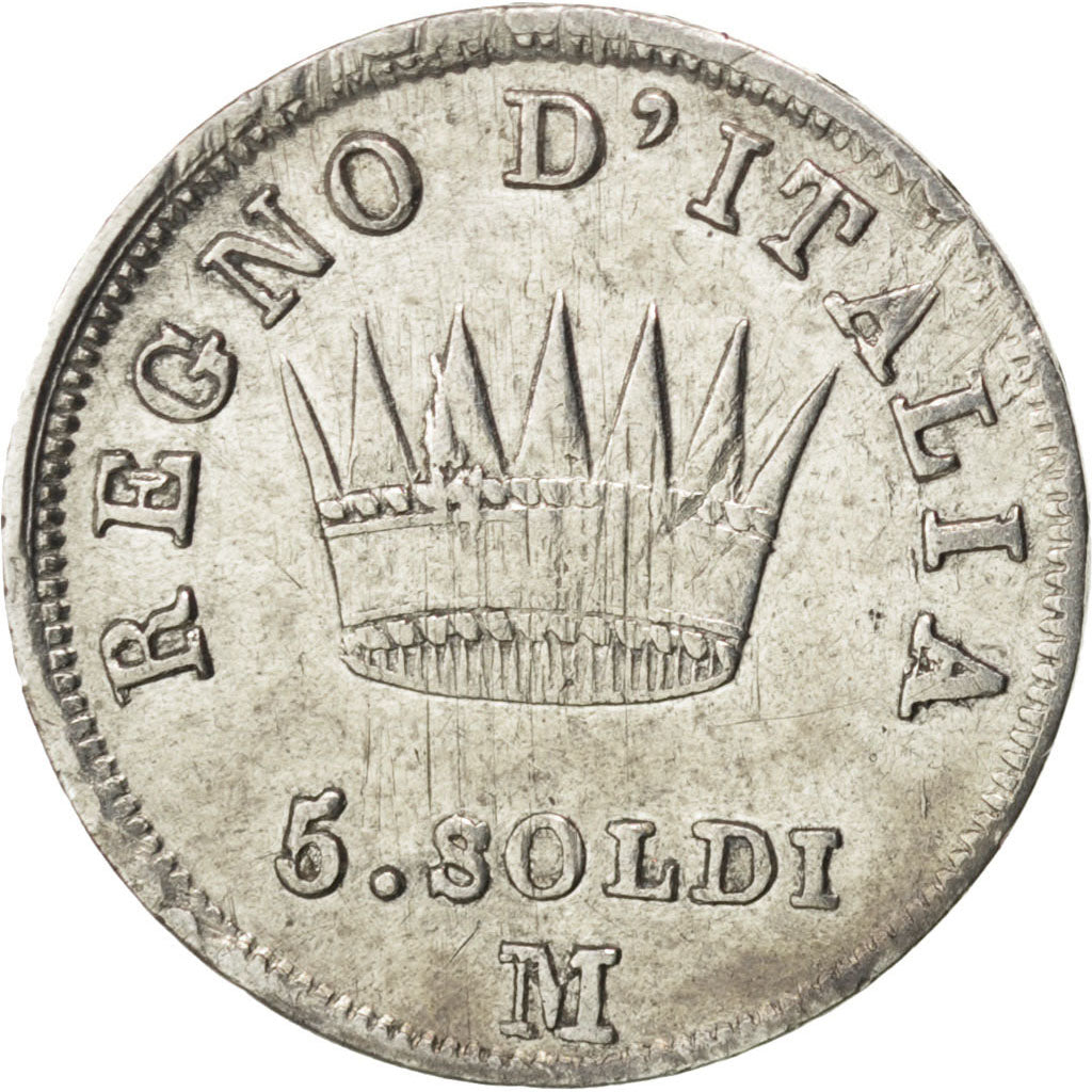 Italie, Royaume de Napoléon Ier, 5 Soldi, 1809 M, KM C#5.1