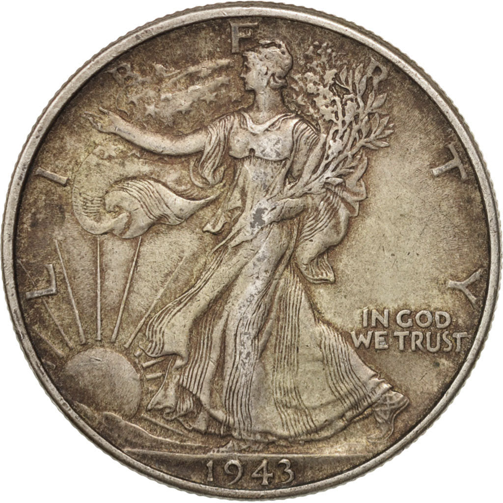 United States, Walking Liberty Half Dollar, Half Dollar, 1943, U.S. Mint