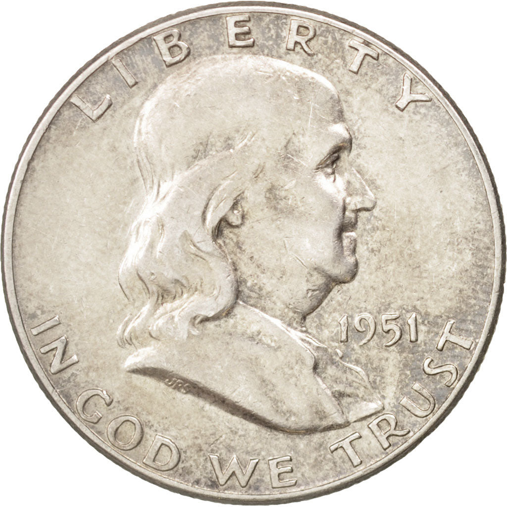 Coin, United States, Franklin Half Dollar, Half Dollar, 1951, U.S. Mint