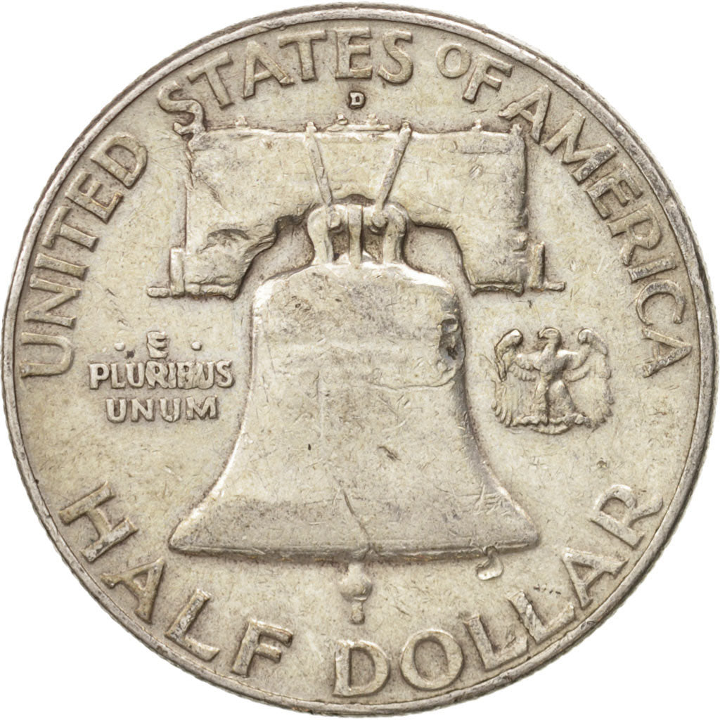 Coin, United States, Franklin Half Dollar, Half Dollar, 1954, U.S. Mint, Denver