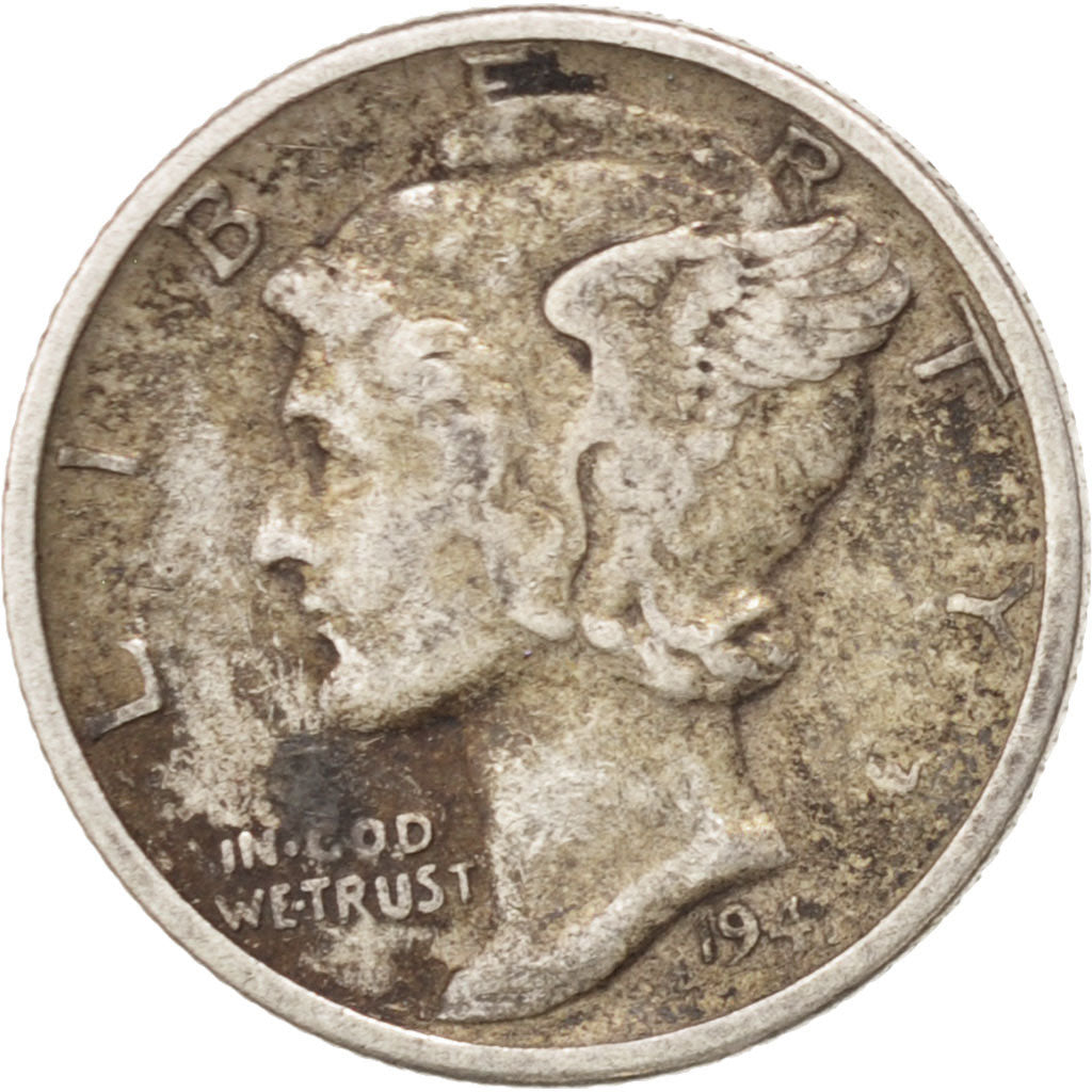Coin, United States, Mercury Dime, Dime, 1941, U.S. Mint, Philadelphia
