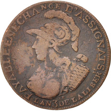 Moneta, Francia, 2 Sols 6 Deniers, 1791, Paris, MB+, Rame, KM:Tn37