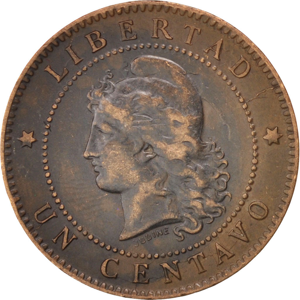Argentina, Centavo, 1893, EF(40-45), Bronze, KM:32