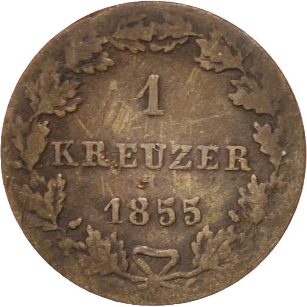 Münze, Deutsch Staaten, FRANKFURT AM MAIN, Kreuzer, 1855, Frankfurt, S+