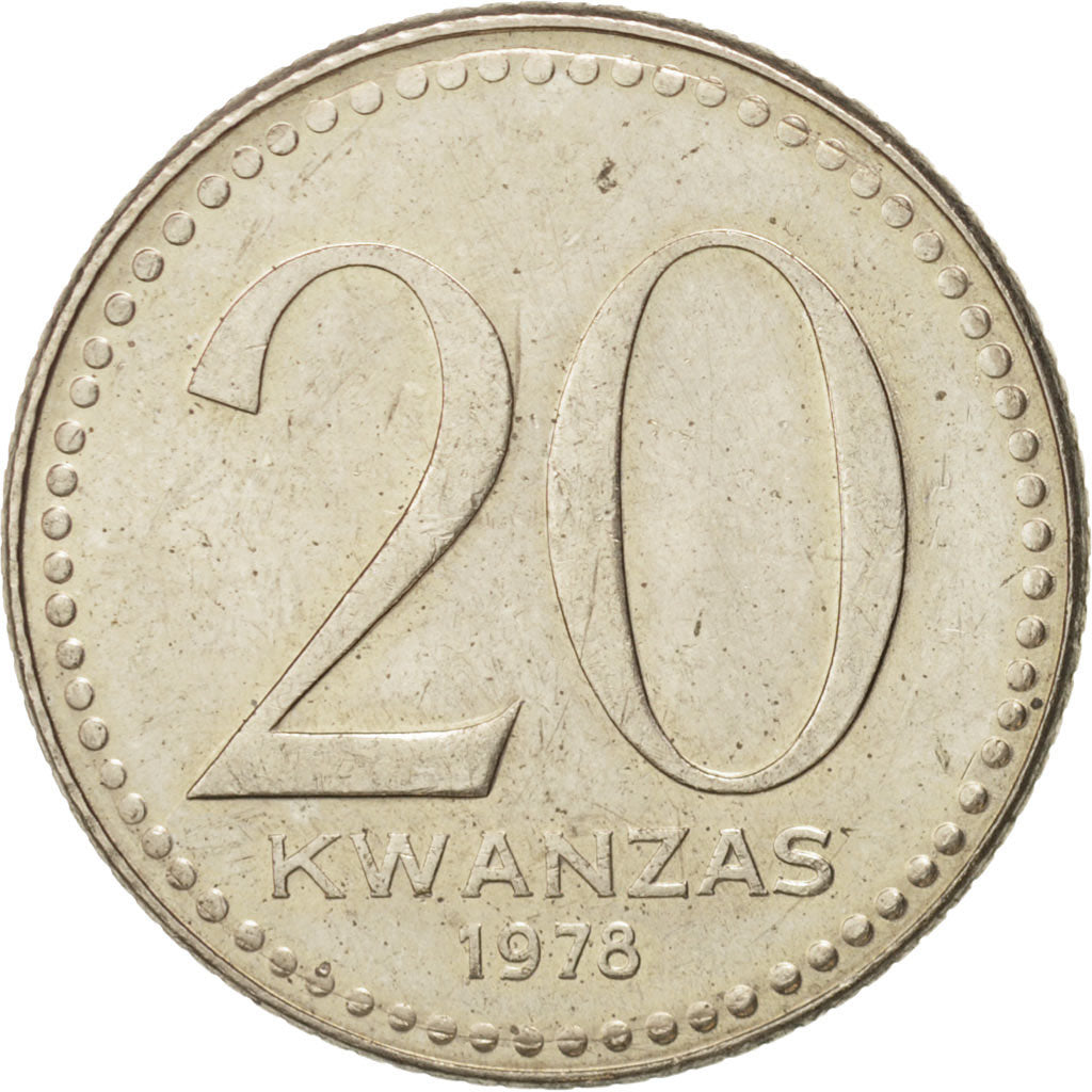 Angola, 20 Kwanzas, 1978, AU(50-53), Copper-nickel, KM:87
